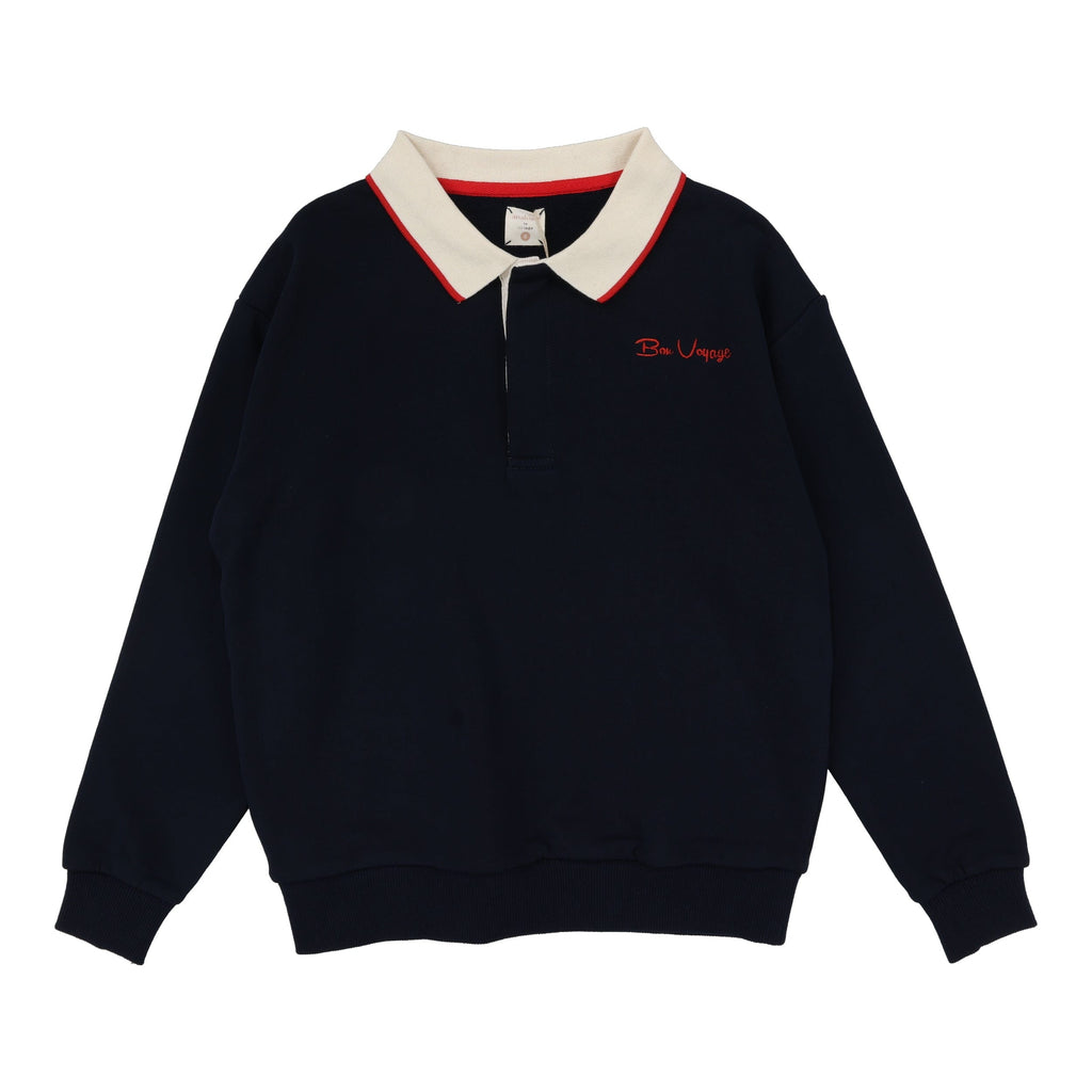 Lil Legs Polo Jellybeanzkids Lil Legs Bon Voyage Sweatshirt Polo-Navy