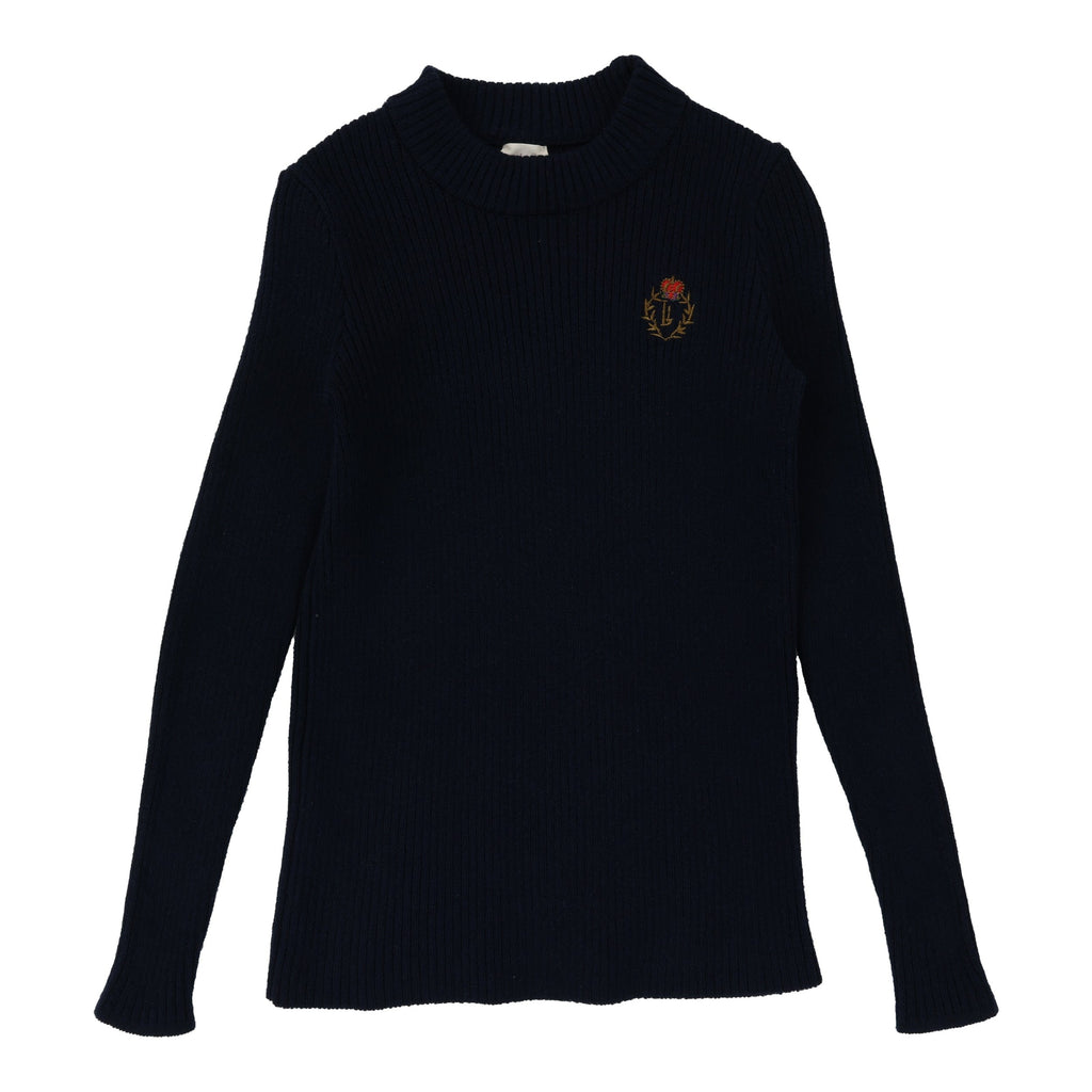 Lil Legs Polo Jellybeanzkids Lil Legs Crest Knit Mockneck- Navy