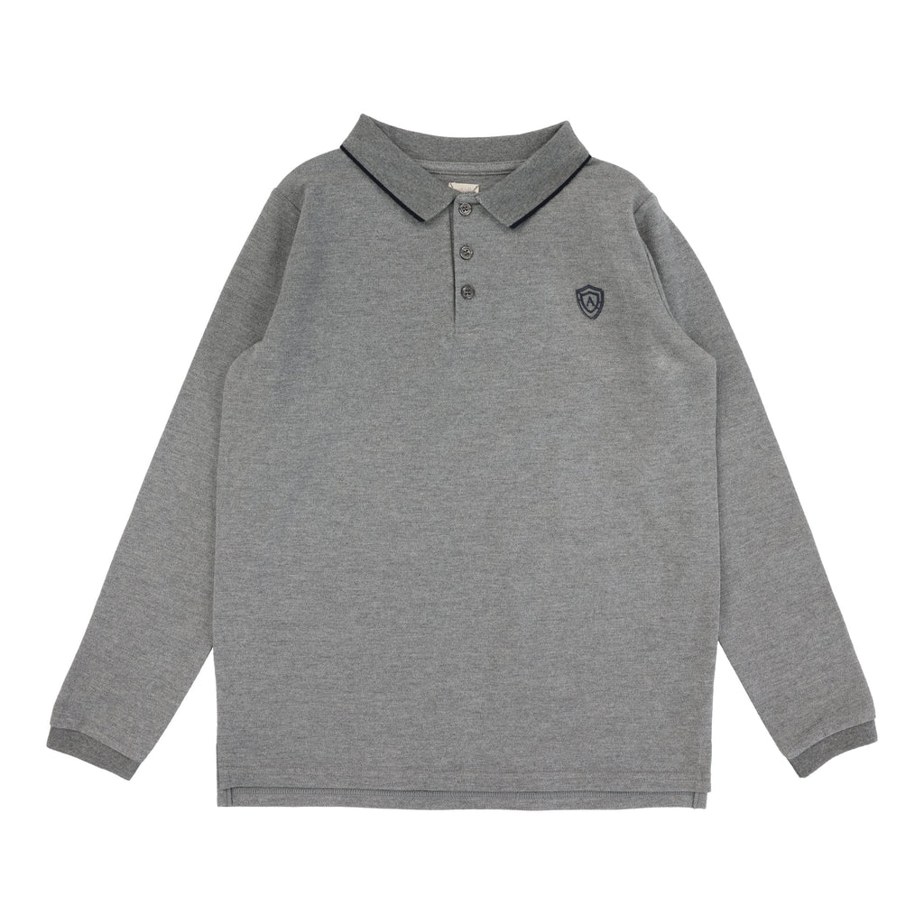 Lil Legs Polo Jellybeanzkids Lil Legs Husky Collar Trim Polo- Grey