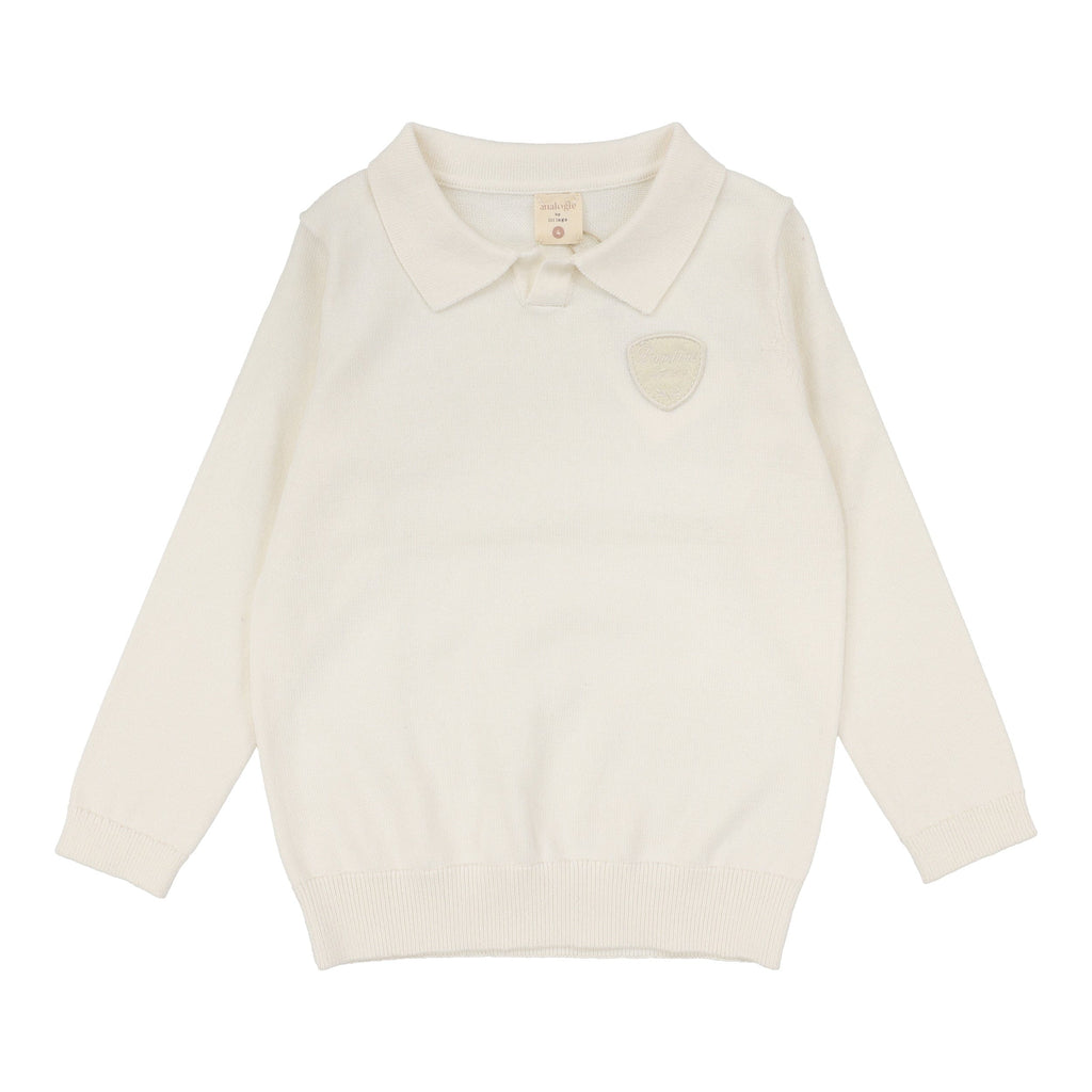 Lil Legs Polo Jellybeanzkids Lil Legs Knit Polo-Cream