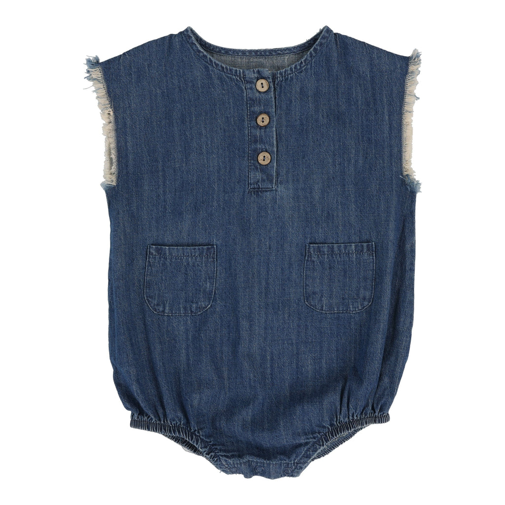 Lil Legs Romper Jellybeanzkids Lil Legs Boys Fringe Romper- Dark Wash