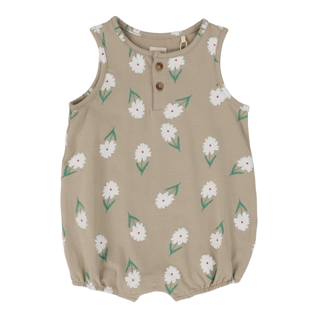 Lil Legs Romper Jellybeanzkids Lil Legs Flower Romper-Taupe