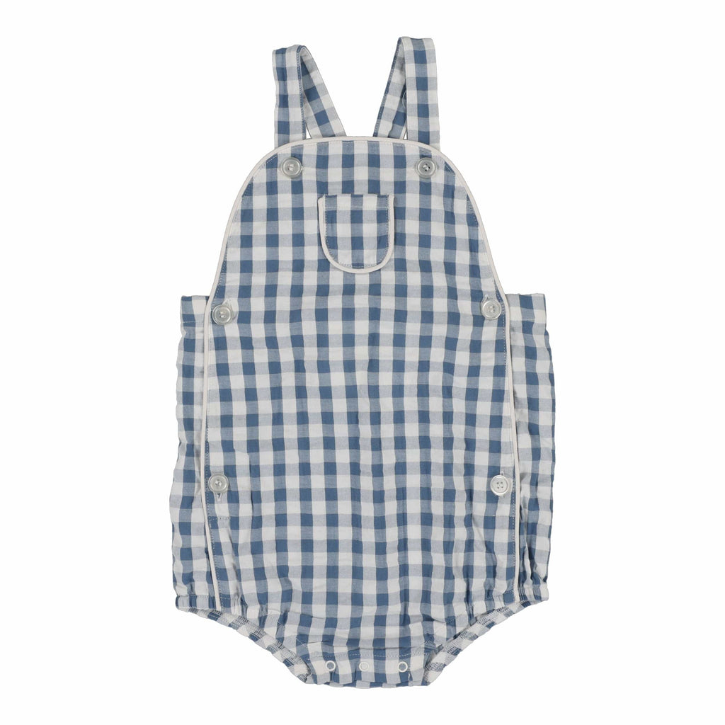 Lil Legs Romper Jellybeanzkids Lil Legs Gingham Suspender Romper-Bright Blue