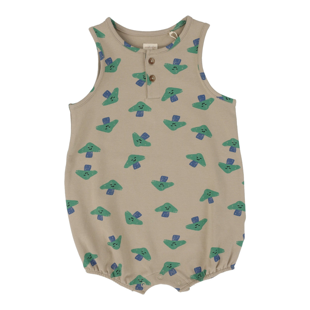 Lil Legs Romper Jellybeanzkids Lil Legs Mushroom Romper-Taupe
