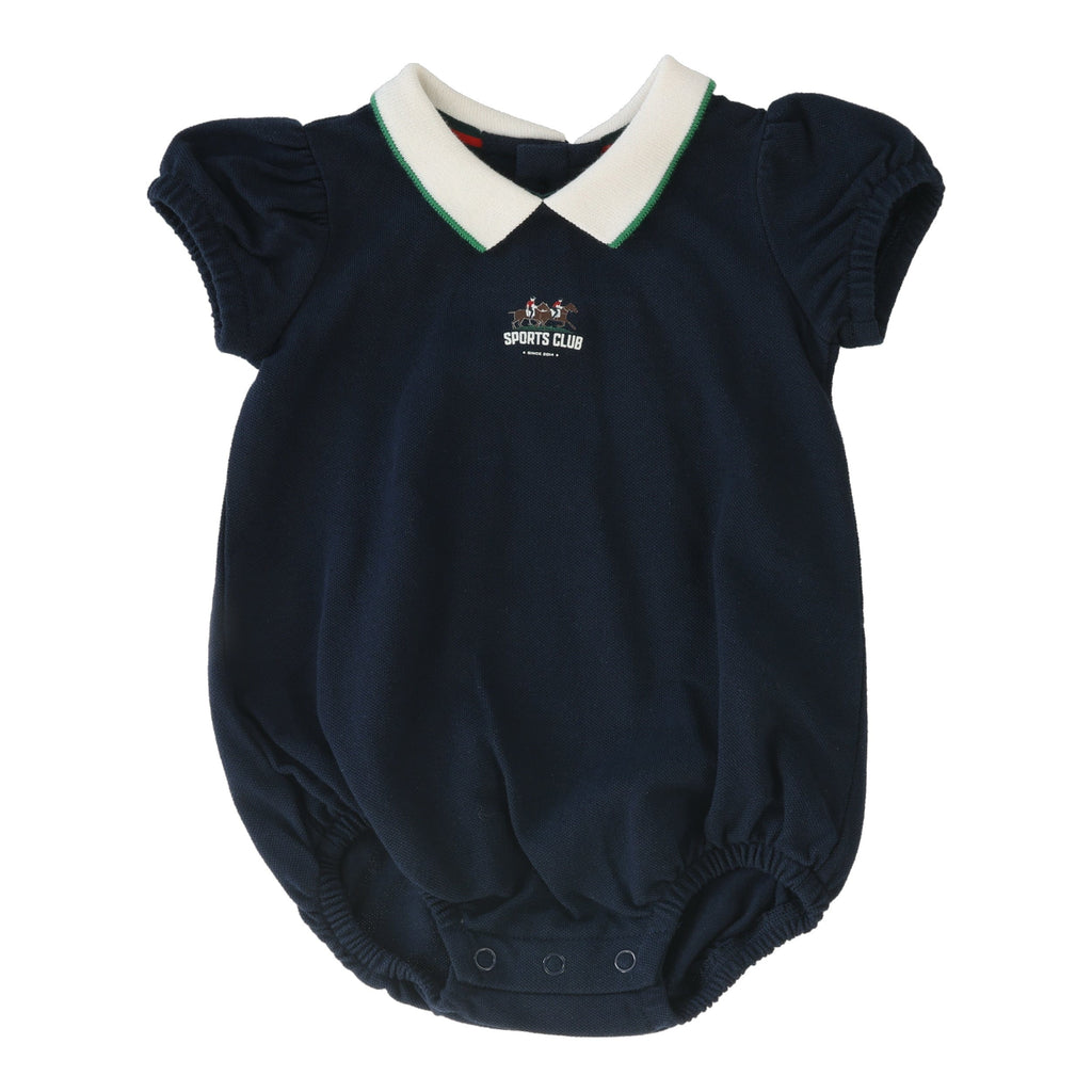 Lil Legs Romper Jellybeanzkids Lil Legs Puff Sleeve Polo Romper - Navy