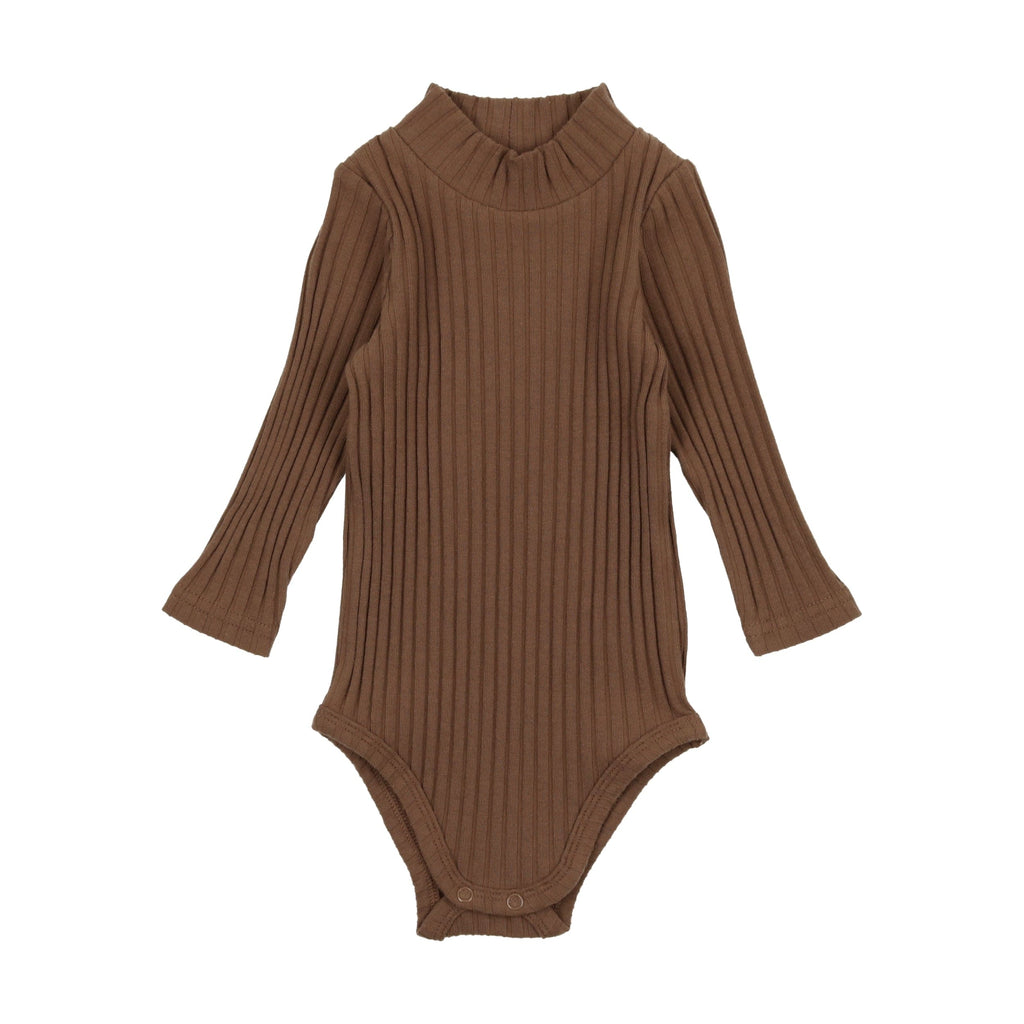 Lil Legs Romper Jellybeanzkids Lil Legs Ribbed Mockneck Onesie- Camel