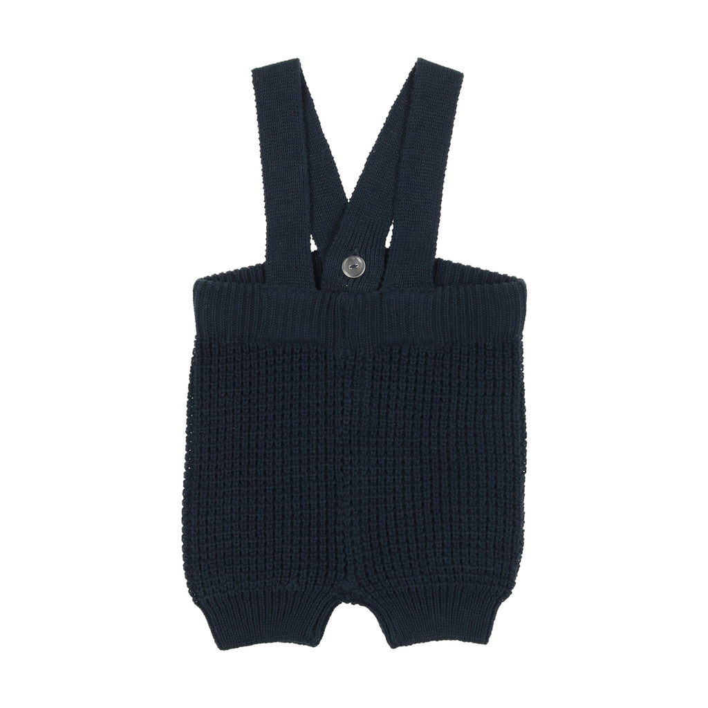 Lil Legs Romper Jellybeanzkids Lil Legs Waffle Knit Short Overalls- Navy