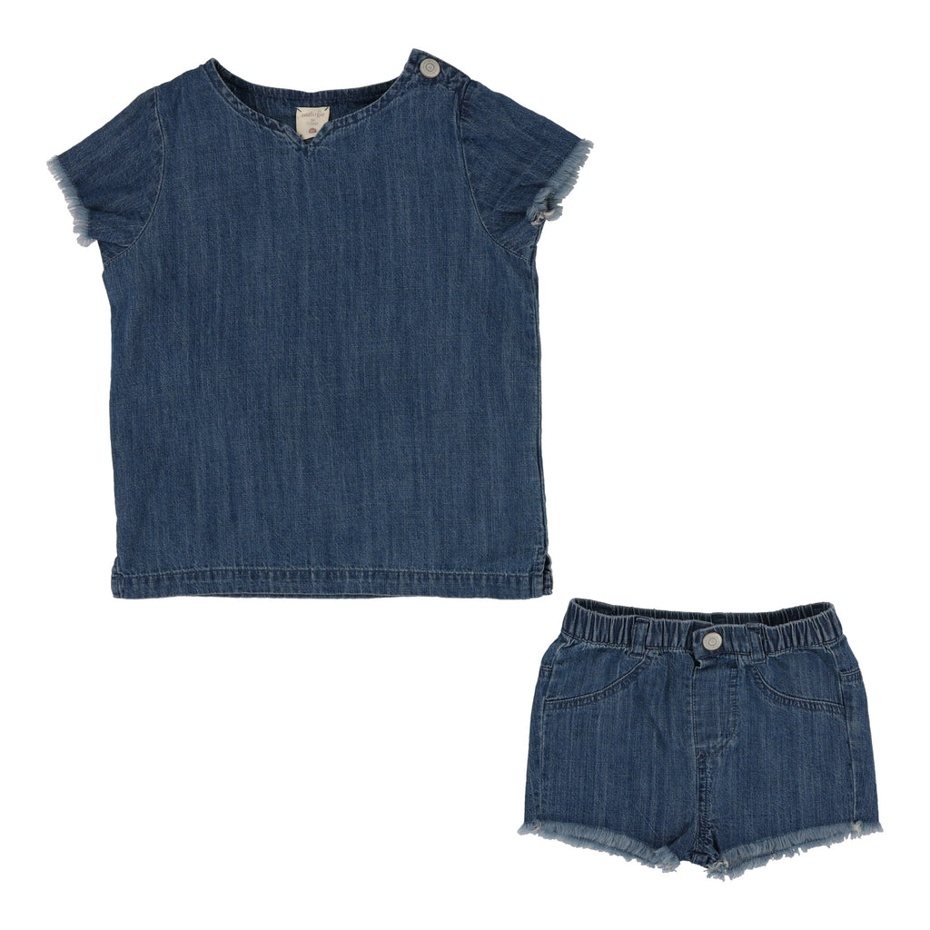 Lil Legs set Jellybeanzkids Lil Legs Boys Fringe Set- Dark Wash