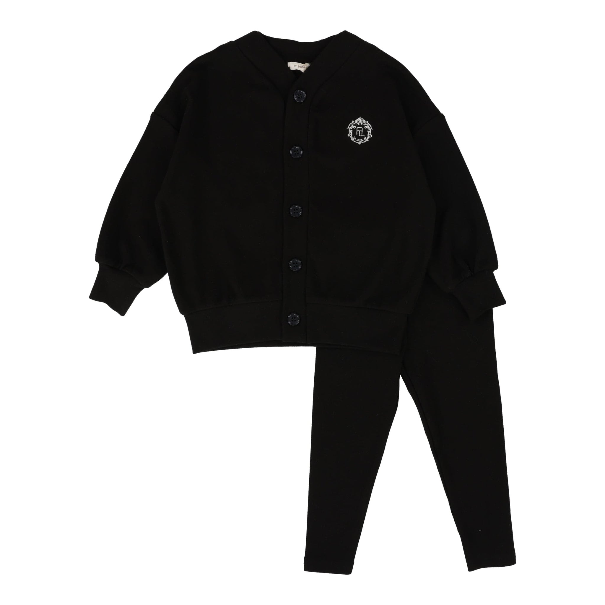 Lil Legs Cardigan Lounge Set - Black Lil Legs Cardigan Lounge Set - Black