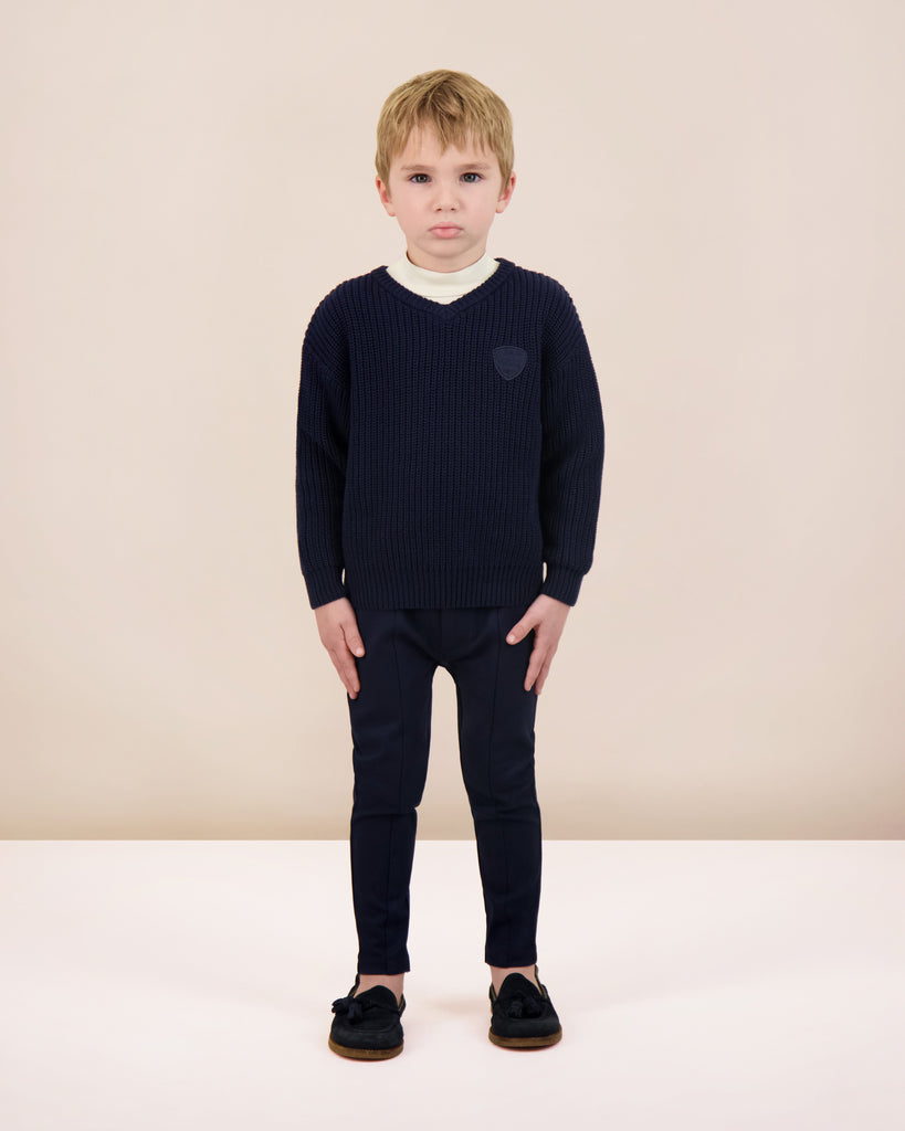 Lil Legs set Jellybeanzkids Lil Legs Knit  VNeck Toddler Set-Navy