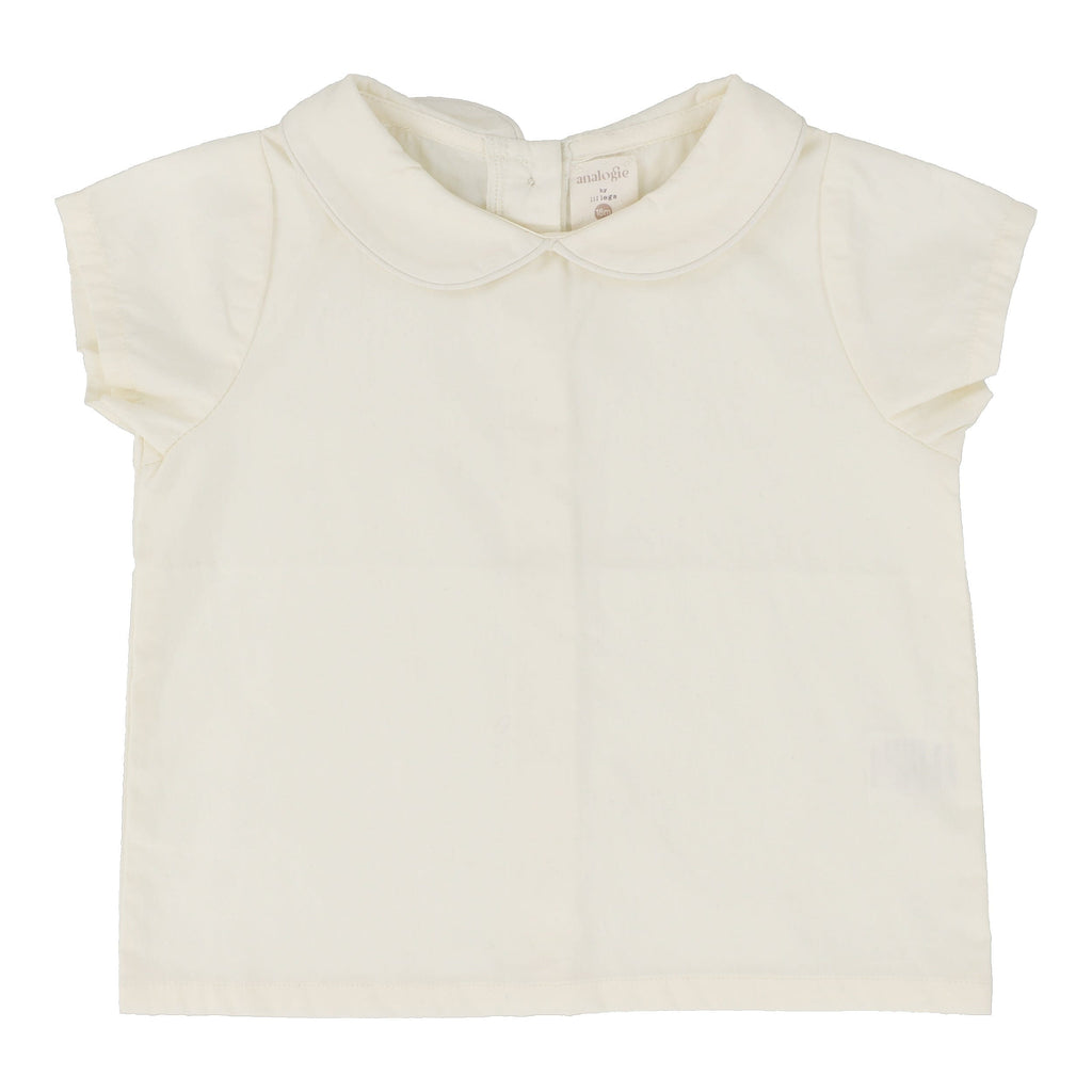 Lil Legs Shirt Jellybeanzkids Lil Legs Peter Pan Collar Shirt - Cream