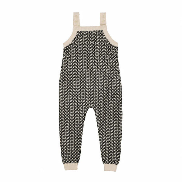 Lil Legs Heirloom Knits Knit Overalls- Black/Cream – JellyBeanz Kids