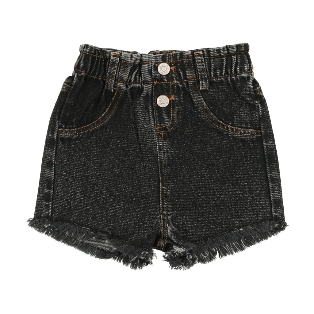 Lil Legs Shorts Jellybeanzkids Lil Legs Paperbag Shorts- Black Denim