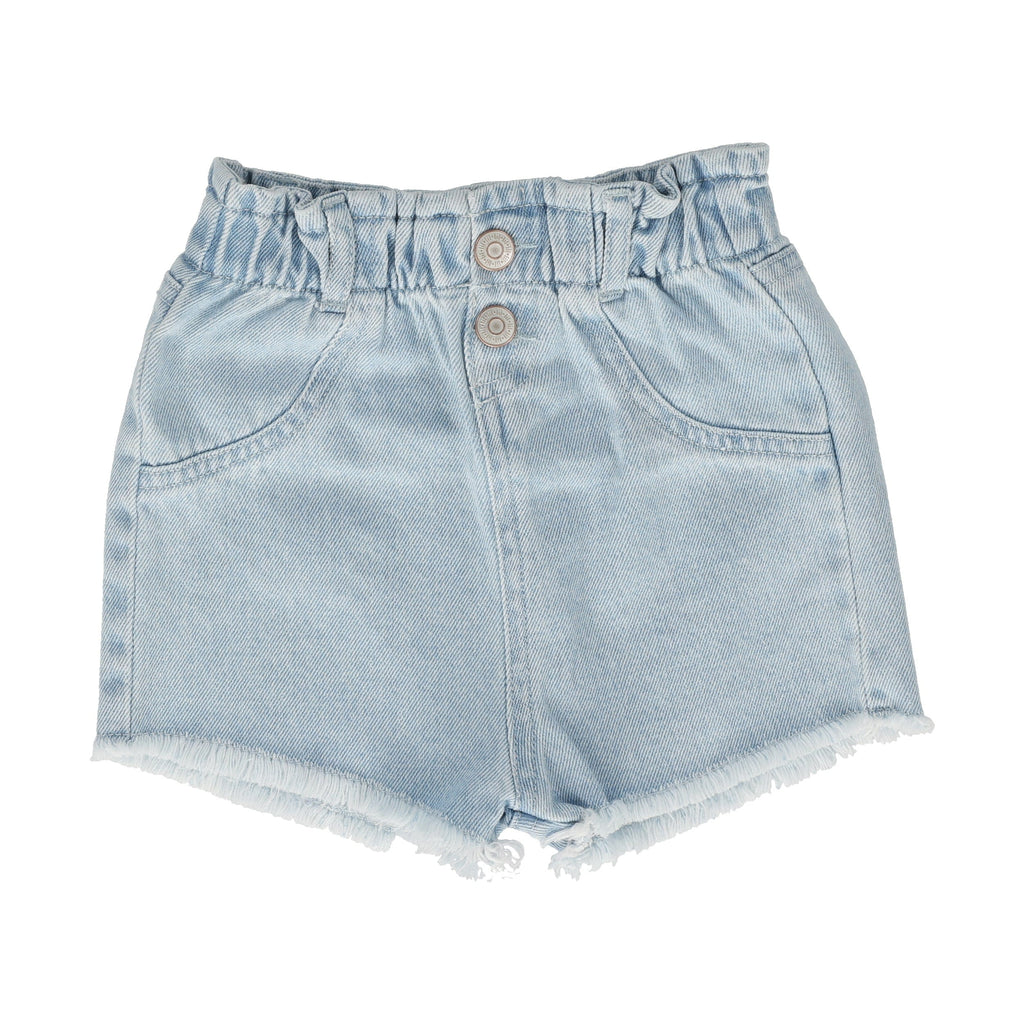 Lil Legs Shorts Jellybeanzkids Lil Legs Paperbag Shorts-Light Wash