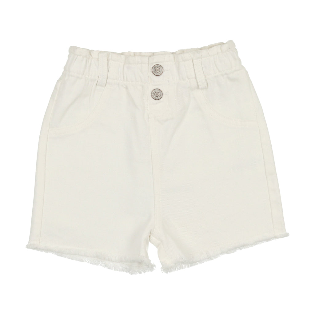 Lil Legs Shorts Jellybeanzkids Lil Legs Paperbag Shorts-White Denim