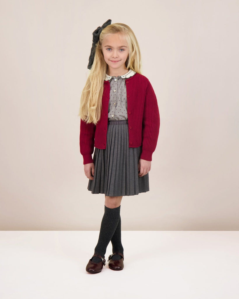 Lil Legs Skirt Jellybeanzkids Lil Legs Knife Pleat Skirt- Mid Grey