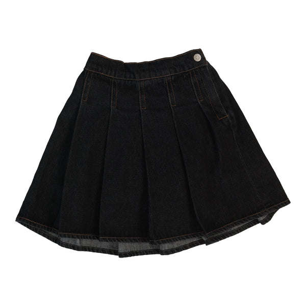 Lil Legs Pleated Denim Skirt- Black Denim – JellyBeanz Kids