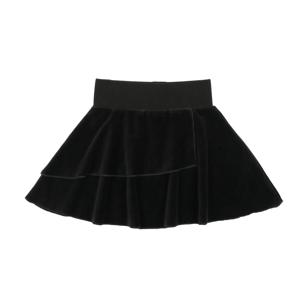 Lil Legs Skirt Jellybeanzkids Lil Legs Velour Layered Skirt- Black