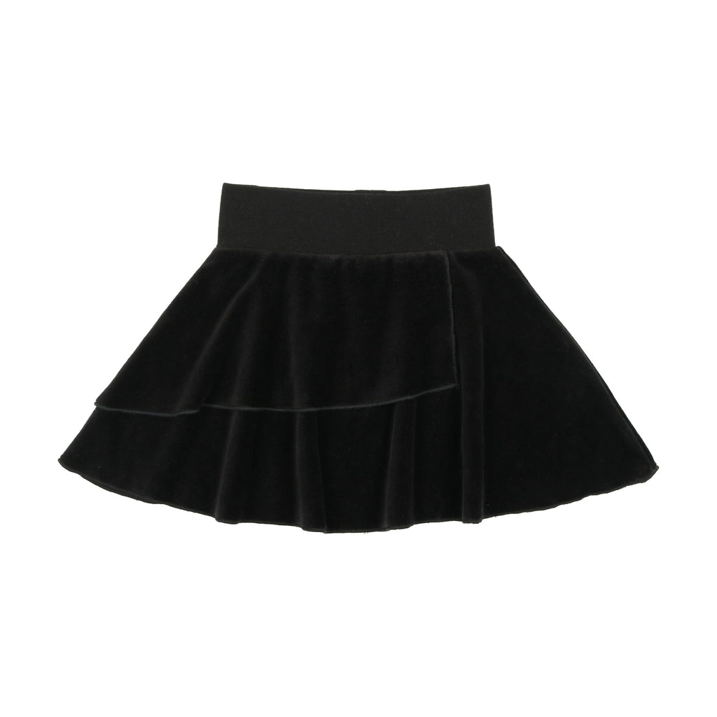 Lil Legs Skirt Jellybeanzkids Lil Legs Velour Layered Skirt- Black