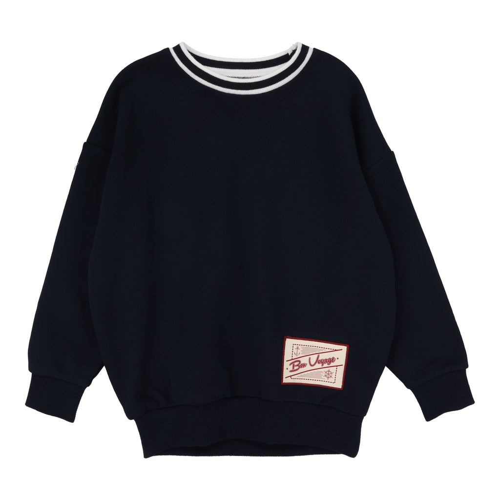 Lil Legs Sweater Jellybeanzkids Lil Legs Bon Voyage Sweatshirt-Navy