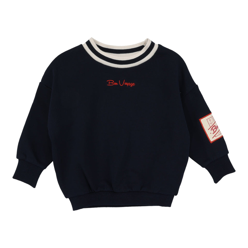 Lil Legs Sweater Jellybeanzkids Lil Legs Bon Voyage Toddler Sweatshirt-Navy