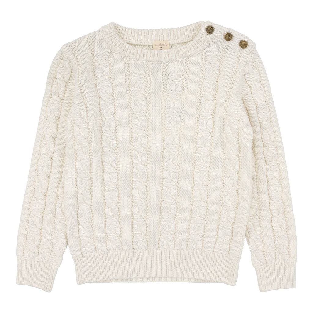 Lil Legs Sweater Jellybeanzkids Lil Legs Cable Knit Sweater-Cream