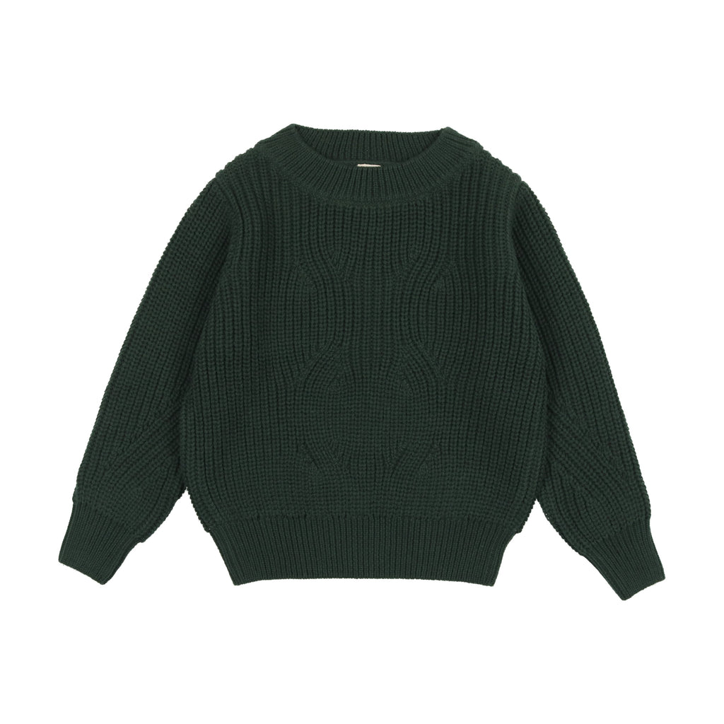 Lil Legs Sweater Jellybeanzkids Lil Legs Chunky Knit Sweater- Forest