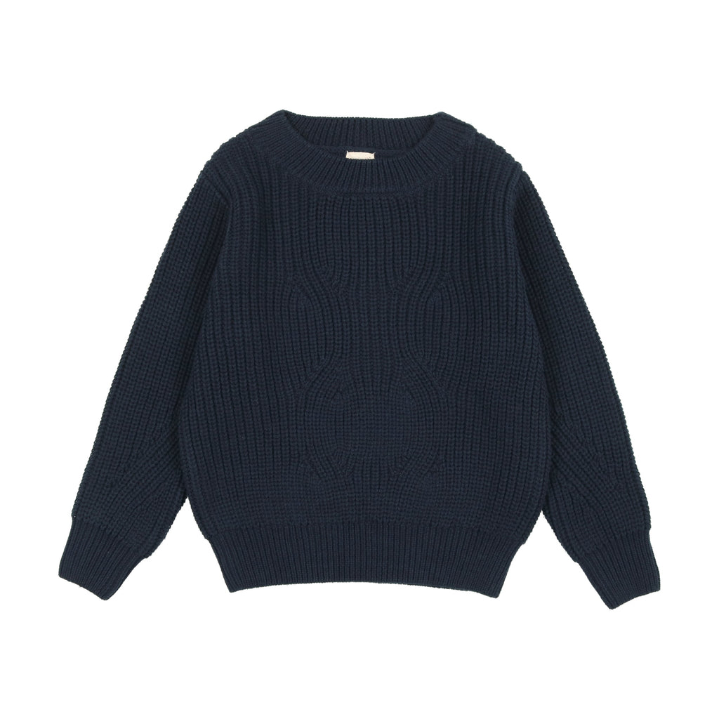 Lil Legs Sweater Jellybeanzkids Lil Legs Chunky Knit Sweater- Navy