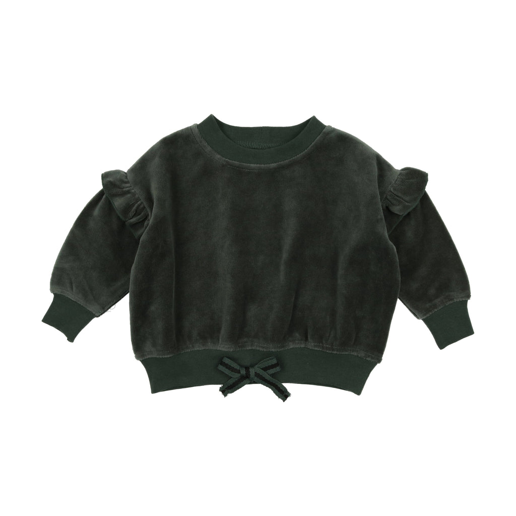 Lil Legs Sweater Jellybeanzkids Lil Legs Velour Sweatshirt- Green