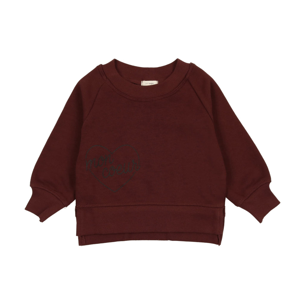 Lil Legs Sweatshirt Jellybeanzkids Lil Legs Sweatshirt- Burgundy
