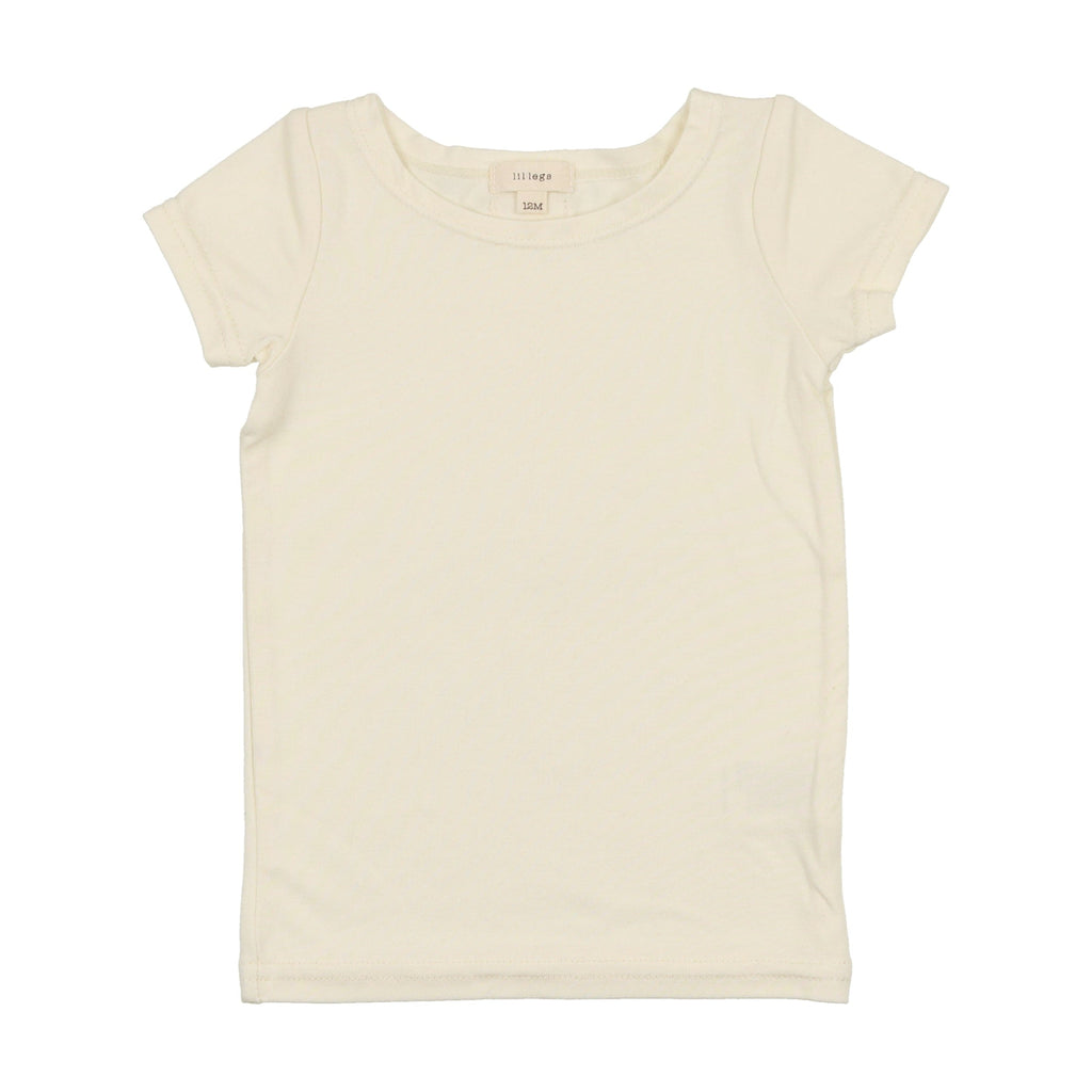 Lil Legs T-shirt Jellybeanzkids Lil Legs Bamboo Tee Short Sleeve- Cream