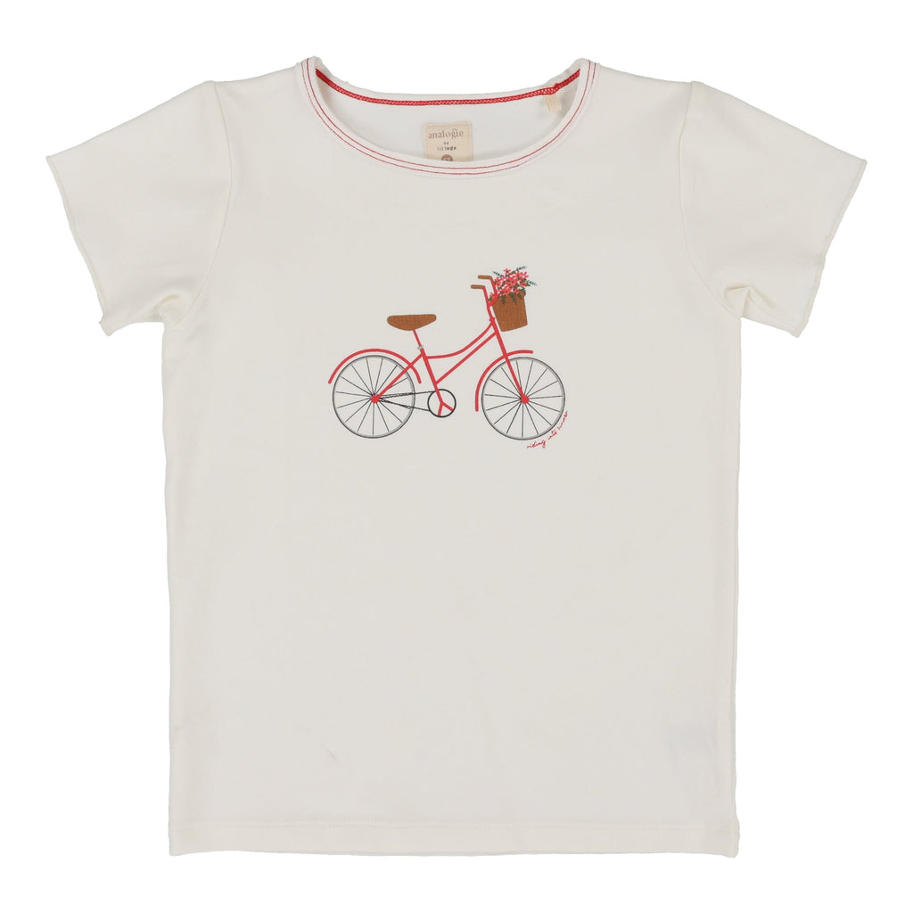 Lil Legs T-shirt Jellybeanzkids Lil Legs Girls Short Sleeves Bike T-shirt-White