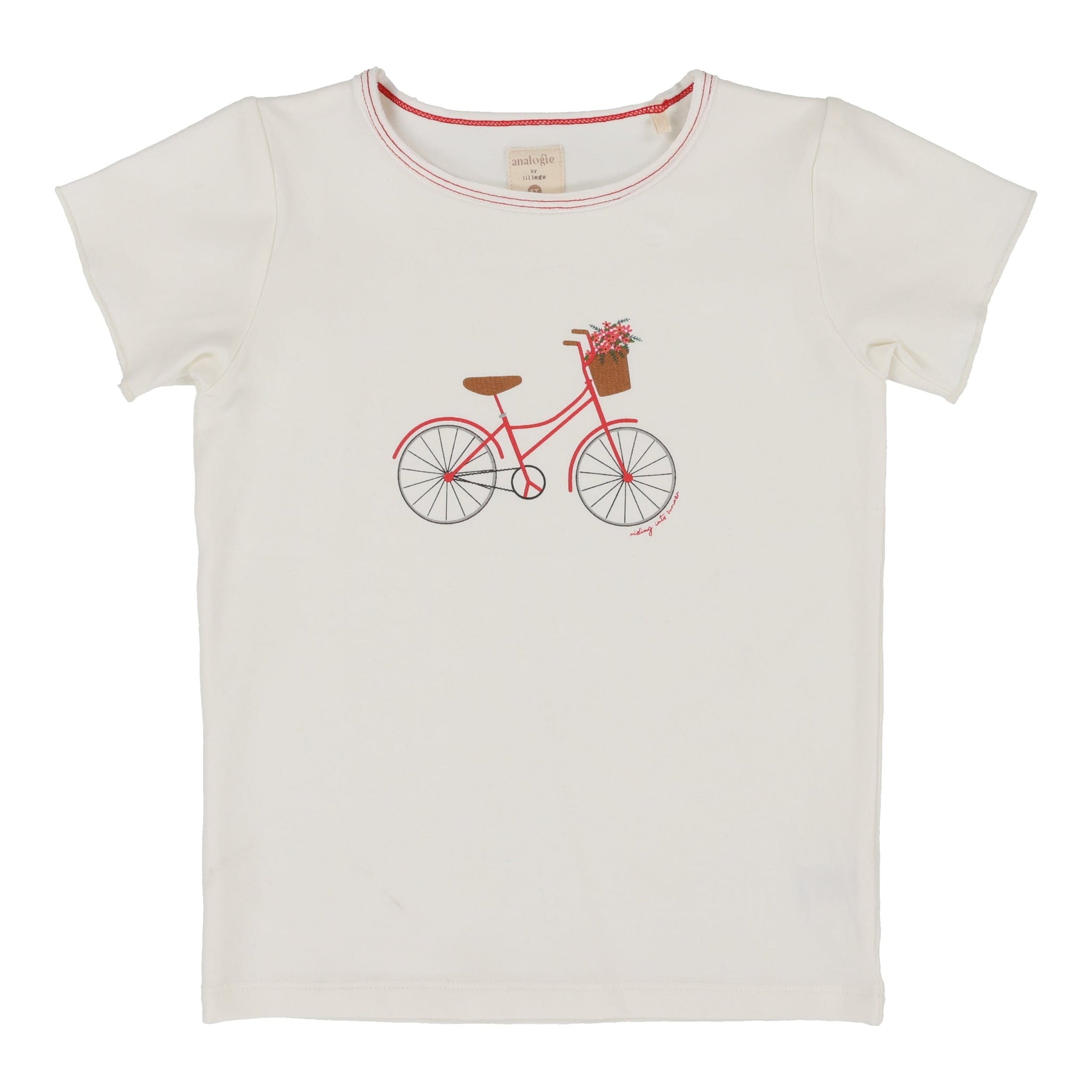Lil Legs Bike Girls Short Sleeve Tee - White