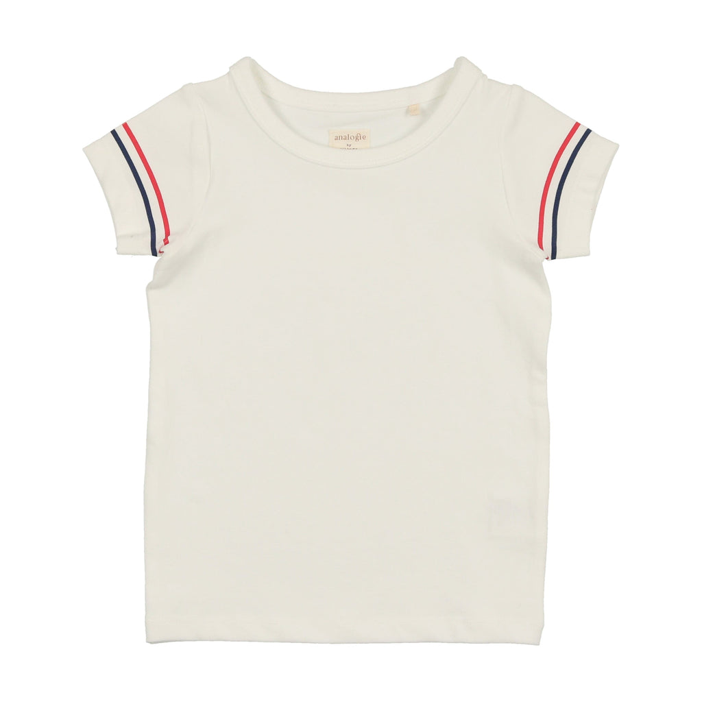 Lil Legs T-shirt Jellybeanzkids Lil Legs Short Sleeve T-Shirt- White with Stripe