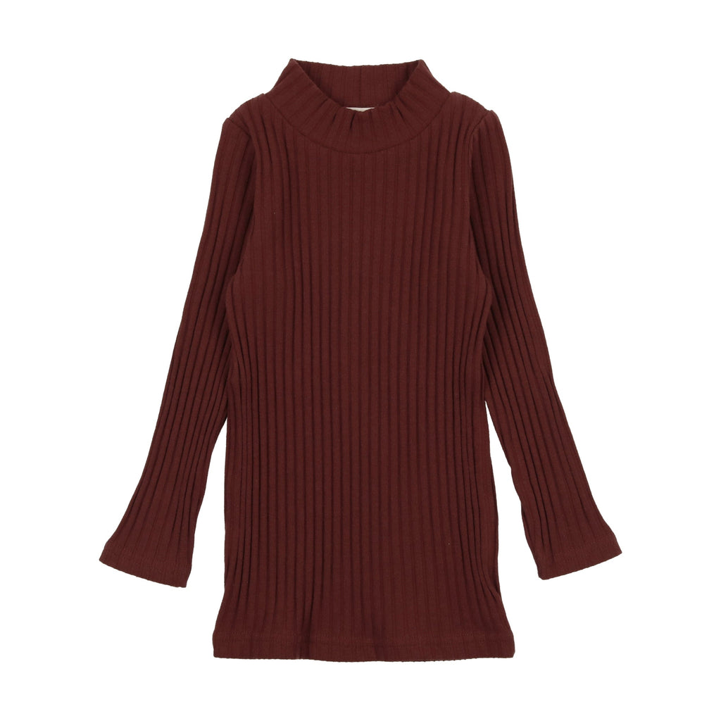 Lil Legs Top Jellybeanzkids Lil Legs Ribbed Mockneck- Burgundy