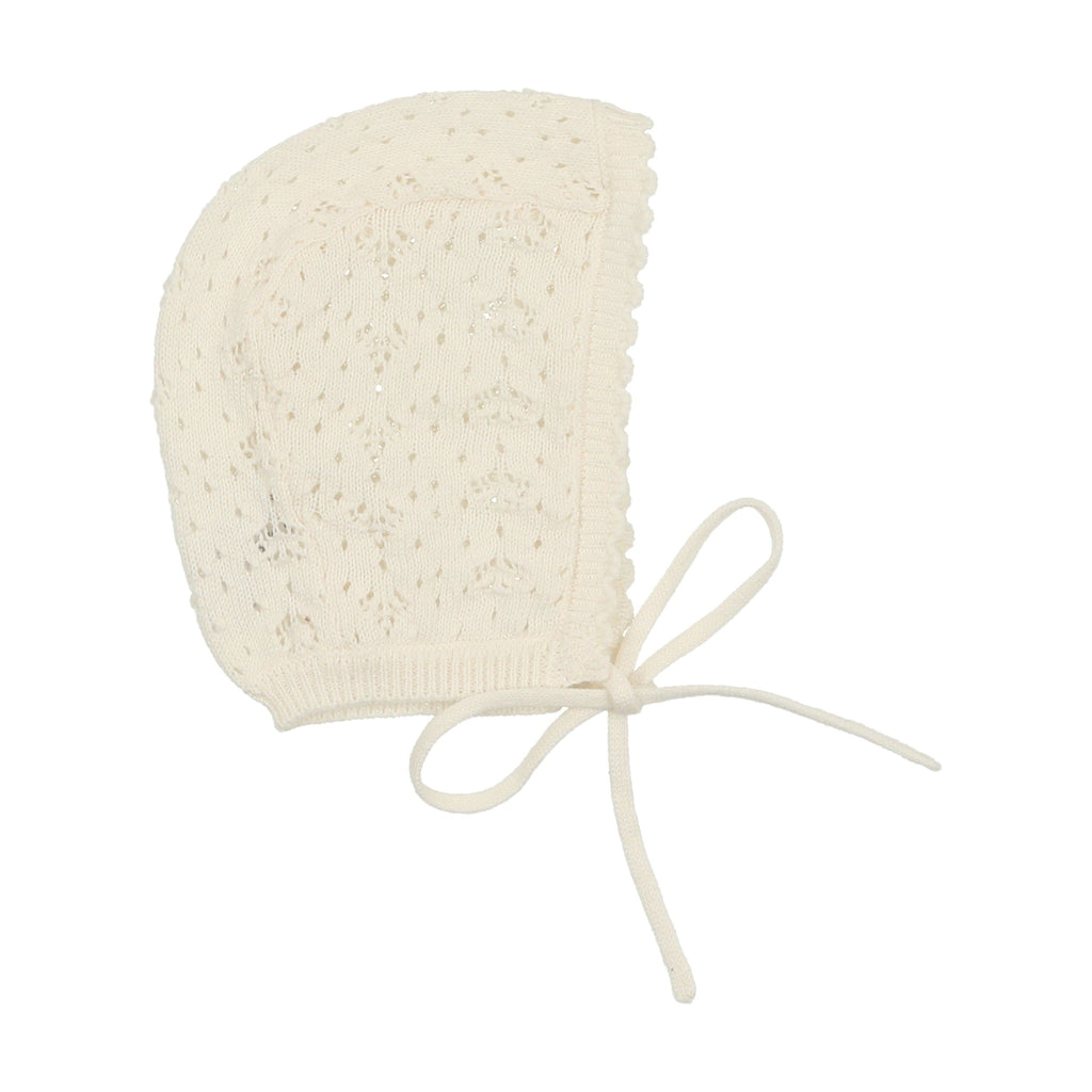 Lilette by Lil Legs bonnet Jellybeanzkids Lillete Heart Open Knit Bonnet- Cream