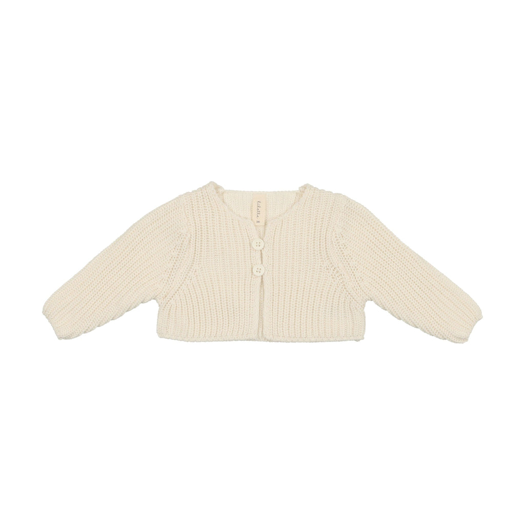 Lilette by Lil Legs Cardigan Jellybeanzkids Lilette Chunky Knit Shrug- Cream Boy