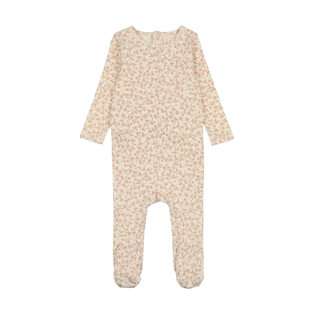 Lilette by Lil Legs Footie Jellybeanzkids Lilette All Over Floral Footie- Mauve
