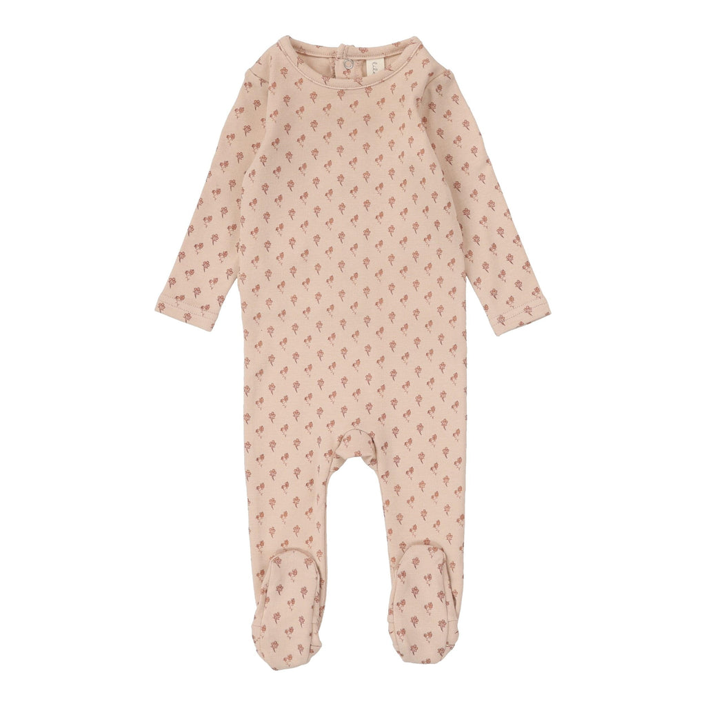 Lilette by Lil Legs Footie Jellybeanzkids Lilette Ballard Print Footie Set - Dusty Pink