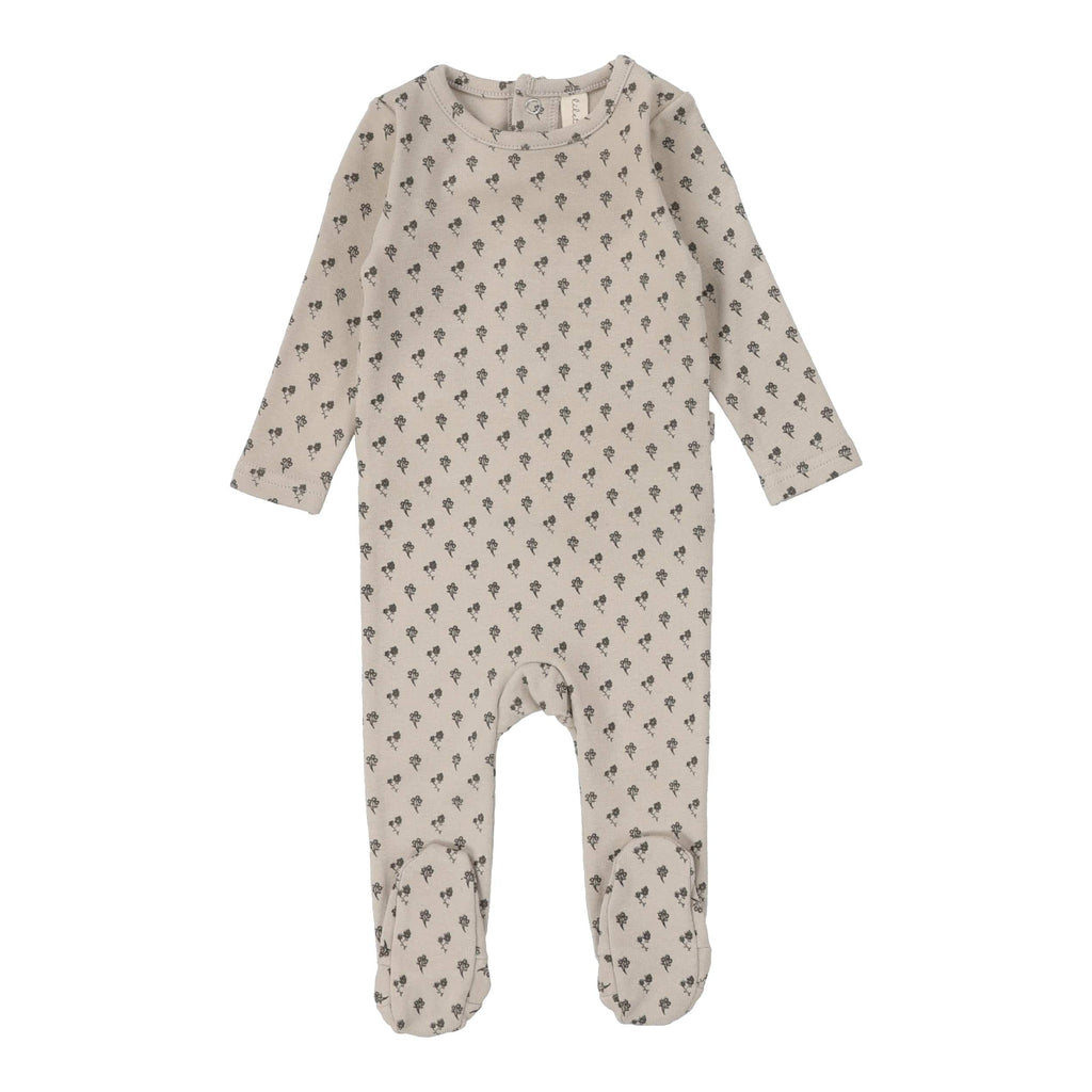 Lilette by Lil Legs Footie Jellybeanzkids Lilette Ballard Print Footie Set - Oat