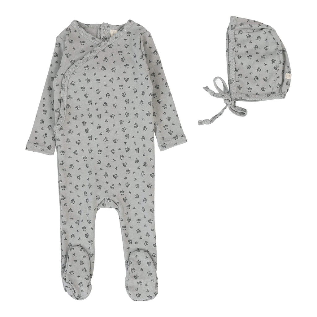 Lilette by Lil Legs Footie Jellybeanzkids Lilette Bud Footie Set - Light Blue