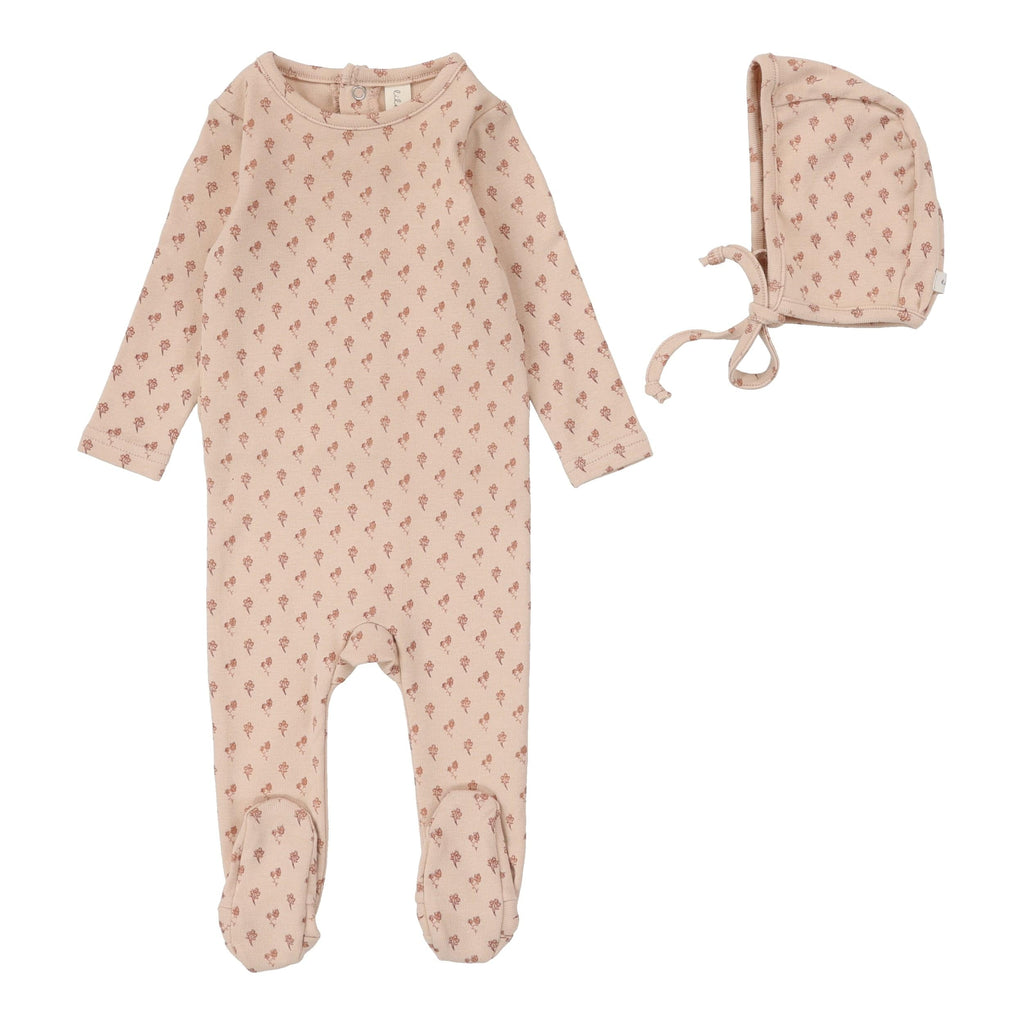 Lilette by Lil Legs Footie Jellybeanzkids Lilette Bud Footie Set - Soft Pink
