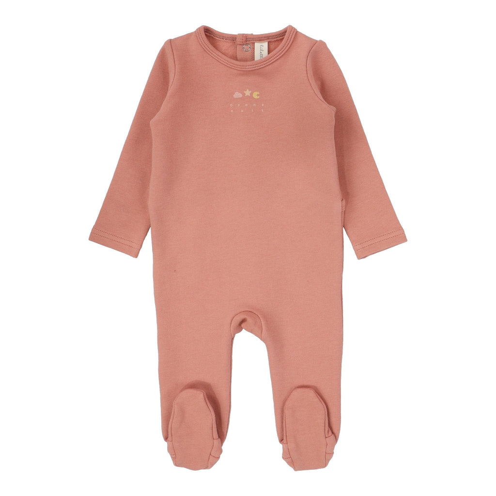 Lilette by Lil Legs Footie Jellybeanzkids Lilette Dreamy Graphic Footie - Deep Pink