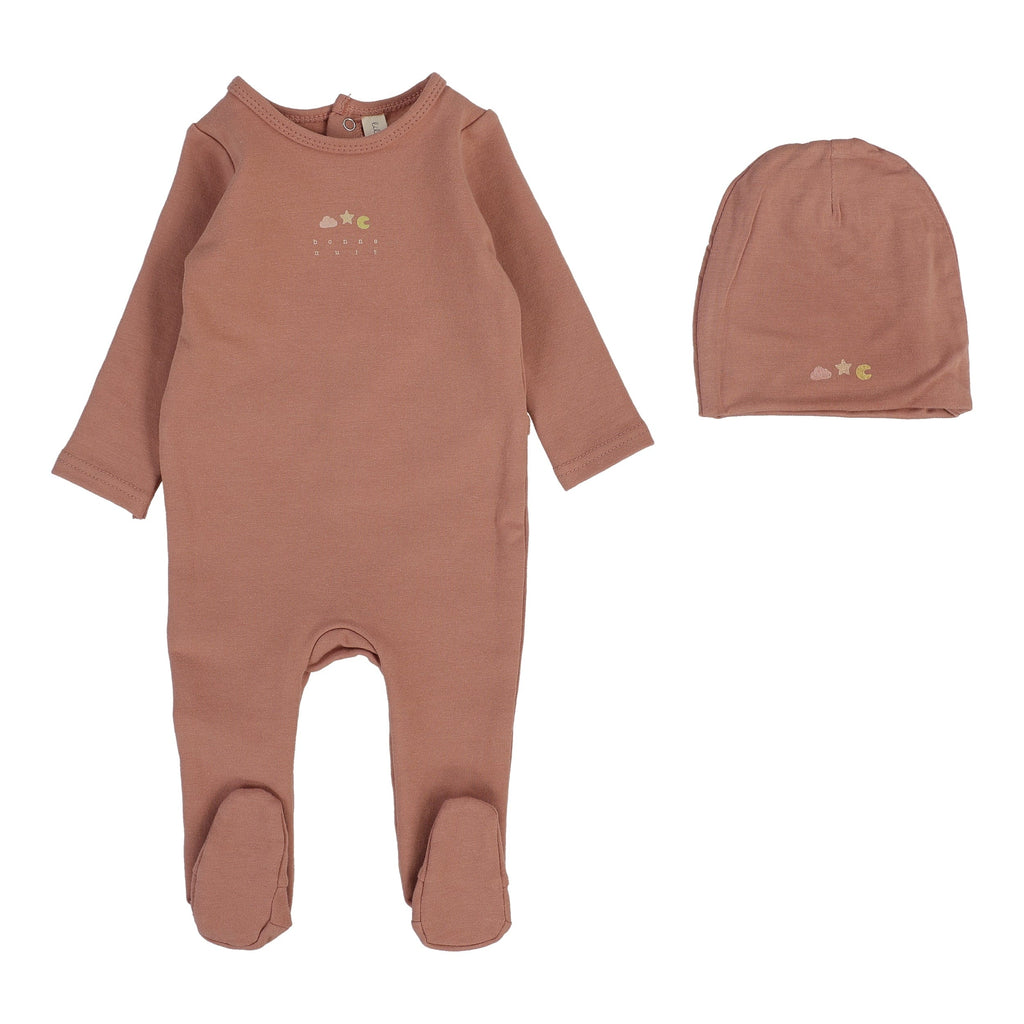 Lilette by Lil Legs Footie Jellybeanzkids Lilette Dreamy Graphic Footie Set - Deep Pink