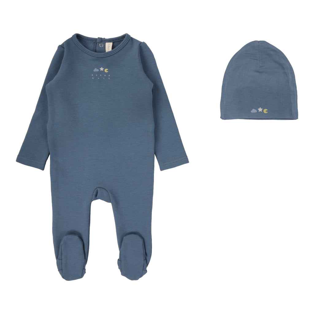 Lilette by Lil Legs Footie Jellybeanzkids Lilette Dreamy Graphic Footie Set - Slate