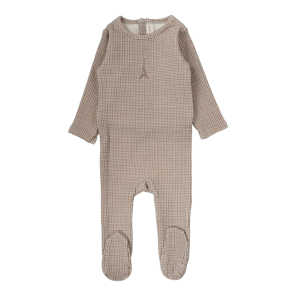 Lilette by Lil Legs Footie Jellybeanzkids Lilette Gingham Print Footie-Oat