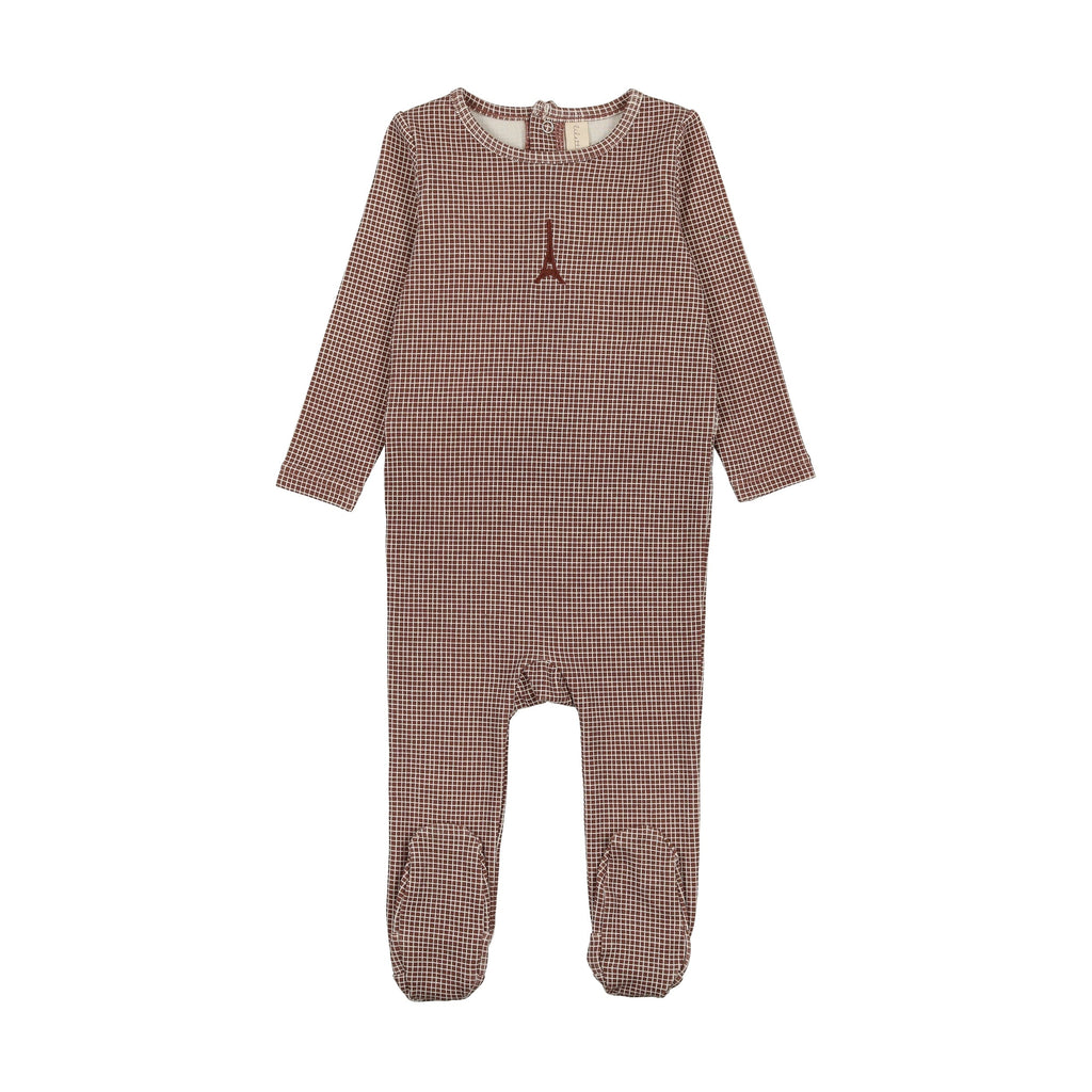 Lilette by Lil Legs Footie Jellybeanzkids Lilette Gingham Print Footie-Plum