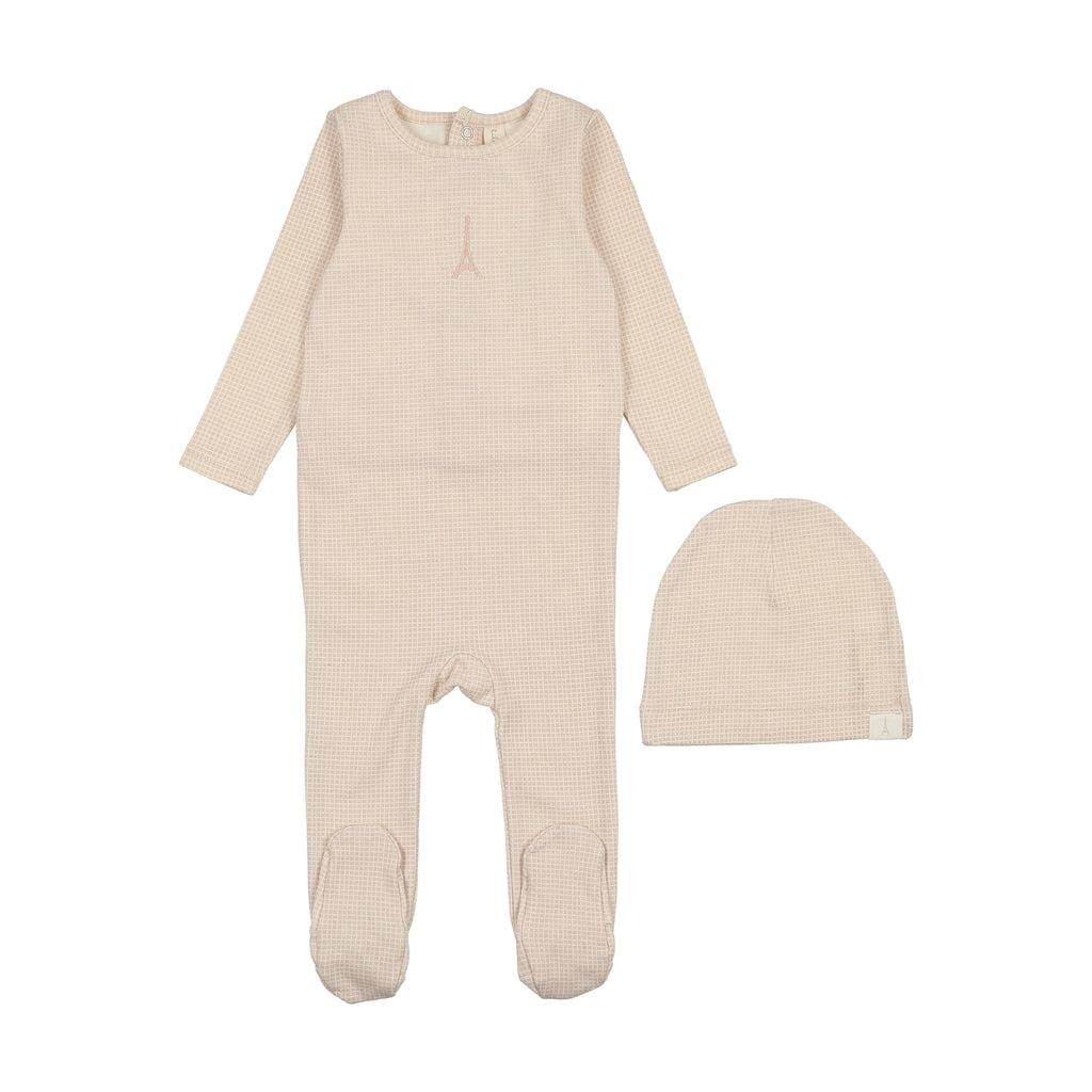 Lilette by Lil Legs Footie Jellybeanzkids Lilette Gingham Print Footie Set-Light Pink