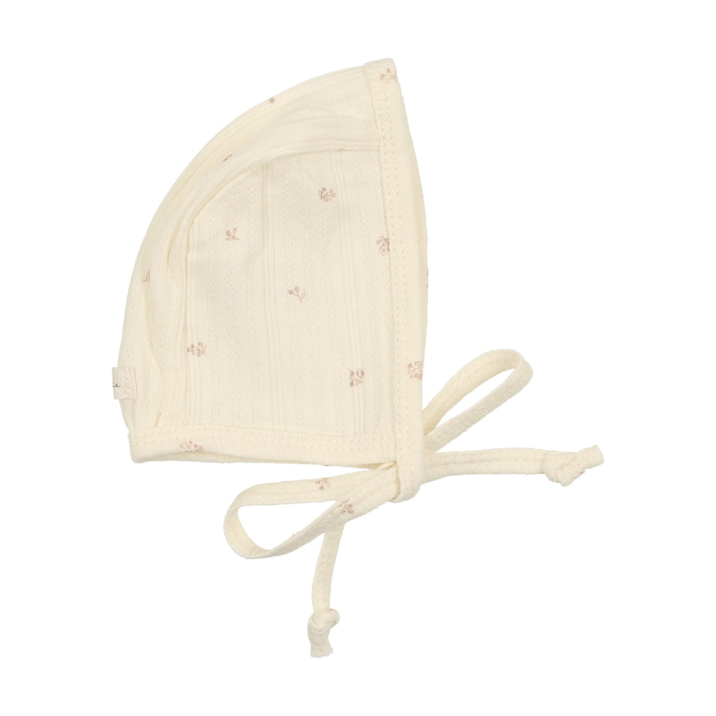 Lilette by Lil Legs Footie Jellybeanzkids Lilette Pointelle Footie w/ Bonnet- Cream/Petal
