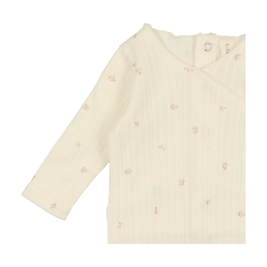 Lilette by Lil Legs Footie Jellybeanzkids Lilette Pointelle Footie w/ Bonnet- Cream/Petal